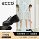 愛(ài)步（ECCO）樂(lè )福鞋 時(shí)尚厚底增高休閑皮鞋女 蹤跡30女鞋系列220723 黑色 38