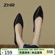 ZHR單鞋女優(yōu)雅氣質(zhì)粗跟職場(chǎng)皮鞋子女時(shí)尚通勤樂(lè )福鞋女 Y625 黑色 37 