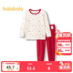 巴拉巴拉秋衣秋褲龍年兒童保暖內衣套裝男童女童睡衣紅色208124169201