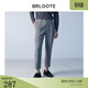 巴魯特（Brloote）羊毛九分褲男時(shí)尚修身人字紋直筒褲子秋冬 灰色 175/86A