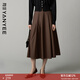 顏域毛呢半身裙女2025冬季新款長(cháng)款顯瘦復古優(yōu)雅通勤職業(yè)氣質(zhì)裙裝 咖色 XL