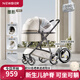 紐貝耳newber嬰兒車(chē) 嬰兒推車(chē) 嬰兒車(chē)0-3歲用折疊可坐可躺帶減震 可換向 墨影 防風(fēng)保暖罩+防蚊罩+抑菌護脊板