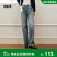森馬（Semir）森柔|牛仔褲女春季做舊淺色長(cháng)褲女生顯瘦時(shí)尚直筒褲103125124013A