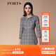 PORTS 寶姿秋冬新品女裝休閑通勤設計感收腰長(cháng)袖短連衣裙 灰色混色 M (6)