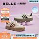 百麗（Belle）張凌赫同款復古板栗德訓鞋女商場(chǎng)款紅色增高厚底板鞋A4L1DAM6 米白/棕色 36 (230mm)