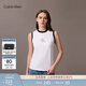 Calvin KleinJeans夏季女士休閑青春活力ck純棉撞色圓領(lǐng)無(wú)袖背心上衣T恤 YAA-月光白 XS