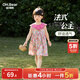 歐姆熊公主裙女童夏2026新款小女孩洋氣夏季連衣裙女寶寶超好看夏天裙子 玫紅色 90 cm