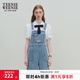 Teenie Weenie小熊女裝春夏裝牛仔背帶短褲簡(jiǎn)約時(shí)尚休閑通勤連體褲 淺藍色 S (160)