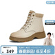 Bata拔佳馬丁靴女秋冬商場(chǎng)同款牛皮英倫短筒靴AWS48DD4