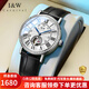 愛(ài)沃馳瑞士品牌IW情侶手表一對全自動(dòng)機械手表男士超薄女士手表生日禮物 【超薄表盤(pán)】667銀白女款皮帶 定制刻字