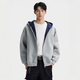 【京東直采】美式拼色連帽衛衣男士寬松拉鏈開(kāi)衫外套情侶上衣 麻灰色 L