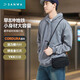 山業(yè)（SANWA）單肩斜挎包女 手機包男商務(wù)雙機 Cordura耐磨戶(hù)外小包 橫款格調黑