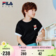 FILA【斐云棉】斐樂(lè )兒童短袖T恤2026夏季男女大小童上衣小貓T