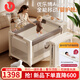 優(yōu)樂(lè )博（ULOP）多功能嬰兒床拼接床可折疊可移動(dòng)0-3歲寶寶床帶尿布臺蚊帳二合一 優(yōu)樂(lè )博 Aura Pro 豪華嬰護艙- 奶咖色[奢華頂配] 嬰兒用品新生兒見(jiàn)面禮物高檔寶寶滿(mǎn)月禮物