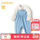 巴拉巴拉兒童衣服女童春秋套裝時(shí)尚洋氣背帶褲兩件套 白藍色調 100cm