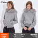fano studios范洛Fano 休閑防風(fēng)保暖抓絨內里可拆卸毛領(lǐng)連帽分割線(xiàn)衛衣短外套 花灰 現貨 S