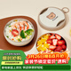 沃德百惠（WORTHBUY）304不銹鋼便攜碗輔食碗戶(hù)外碗筷套裝兒童筷子勺子套裝折疊碗 米棕