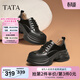 他她（TATA）英倫厚底小皮鞋女鞋學(xué)院運動(dòng)深口單鞋春新款CCJ03AM5 黑色 37
