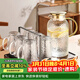 格娜斯耐高溫玻璃水杯家用套裝客廳待客泡茶杯帶把家庭喝水杯子杯架杯具