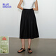 BLUE ERDOS桑蠶絲半裙女春夏簡(jiǎn)約絲棉混紡輕薄舒適顯瘦A字裙傘裙 黑 S (160)