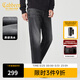卡賓（CABBEEN）【潑墨黑?！靠ㄙe彈力夏季薄款復古美式高街直筒垂感休閑牛仔褲男 煤黑色01 L /175/80A/31