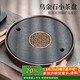 尚言坊天然烏金石茶盤(pán)家用圓形功夫茶具托盤(pán)儲蓄水式小型茶臺茶海