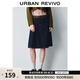 UR2026春季新款女復古休閑腰帶棉質(zhì)牛仔半裙UYU850109+ 靛藍 XS