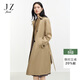 玖姿（JUZUI）氣質(zhì)英倫風(fēng)長(cháng)款收腰風(fēng)衣外套女2026春季新款JYFC41105 卡其 M