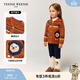 Teenie Weenie Kids小熊童裝秋冬男女寶寶翻領(lǐng)費爾島針織開(kāi)衫毛衣 橘色 110 cm
