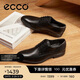 愛(ài)步（ECCO）德比鞋 牛皮輕奢商務(wù)正裝皮鞋男 墨本621634 黑色/磁石灰41