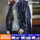 馬登工裝 復古街頭M51丹寧牛仔魚(yú)尾風(fēng)衣百搭中長(cháng)款抽繩連帽外套男春季 牛仔藍 2XL