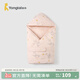 童泰（TONGTAI）嬰兒包被純棉夾棉初生兒加大蓋毯寶寶滿(mǎn)月抱被新生兒加厚抱毯 粉色（秋冬加厚款0-15°C適用） 100x100cm