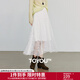 初語(yǔ)浪漫飄逸不規則半身裙女2025秋季新款蕾絲裙波嬉風(fēng)小白裙 白色 S