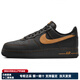 耐克（NIKE）AirForce1皮革Low時尚舒適減震防滑耐磨簡約潮流百搭低幫板鞋男款 黑/棕褐色 42.5