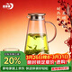青蘋(píng)果耐熱玻璃涼水壺1.95升大容量 可加熱燒水壺 泡茶煮涼茶壺冷水壺