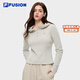 FILA FUSION斐樂(lè )潮牌女裝連帽衛衣2026春季新款時(shí)尚修身針織上衣 藊豆灰-BG M 165/84A/M