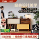 MUU實(shí)木邊柜玄關(guān)中古斗柜復古復古客廳儲物收納抽屜柜推拉門(mén)餐邊柜 【密斯斗柜】