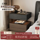 屋術(shù)【現貨閃發(fā)】意式極簡(jiǎn)臥室床頭柜帶燈一體懸浮床邊柜輕奢2026新款 【部分現貨】黑橡木紋+胡桃木紋（贈燈帶） 整裝（50X40X50CM）