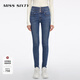 MISS SIXTY2025秋季新款牛仔褲女三環(huán)高腰緊身顯瘦小腳九分鉛筆褲 中藍 25