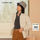 LACOSTE法國鱷魚(yú)女裝25秋冬新款純色拉鏈鵝絨羽絨服外套|BF2502 70V/米白色 M 38