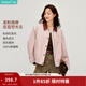 茵曼（INMAN）復古拼接翻領(lǐng)格紋袖外套2026春季女裝新款設計感寬松夾克上衣 淺粉色 M