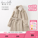 戴維貝拉（DAVE＆BELLA）女童春裝兒童中長(cháng)款風(fēng)衣洋氣女孩休閑外套大童女裝中大童外衣春季 淺卡其 110 cm（建議身高100-110cm） cm（建議身高100-110cm）