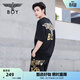 BOY LONDON英式潮流百搭情侶款短袖黑色燙金時(shí)尚休閑T恤N01910 黑色 現貨 XL 此款偏大，建議拍小一碼