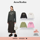 Acne Studios[6期免息]男女同款做舊1996印花寬松落肩長(cháng)袖T恤 淡黑色 XS -女 / XXS-男