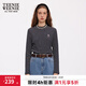 Teenie Weenie小熊女裝秋休閑簡(jiǎn)約時(shí)髦拼接條紋中領(lǐng)打底衫 藏青色 L 170