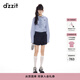 DZZIT【劉浩存同款】地素襯衫2025秋季學(xué)院風(fēng)花邊格紋上衣女3J3C4013T 深藍色 XS