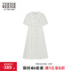 Teenie Weenie小熊女裝夏季法式簡(jiǎn)約優(yōu)雅白色質(zhì)感連衣裙氣質(zhì)百褶裙 白色 S