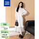 唐獅（TonLion）2024長(cháng)袖連衣裙長(cháng)款韓系毛衣裙內搭針織打底裙 米白 L 