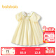 巴拉巴拉童裝兒童連衣裙寶寶女童A字裙甜美可愛(ài)雪紡裙夏裙子翻領(lǐng) 黃色調00333 110
