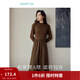 茵曼（INMAN）2025秋冬女裝新款燈芯絨連衣裙新品長(cháng)袖休閑針織禮服中長(cháng)裙子 咖啡色 M